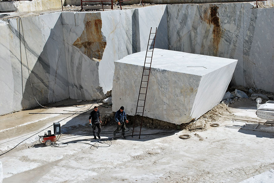 lifting a block of stone